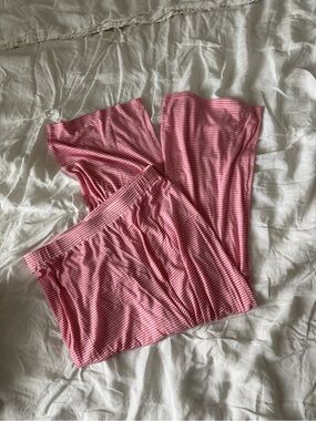 Pink Striped Women's Pajama Shorts and Tank Set